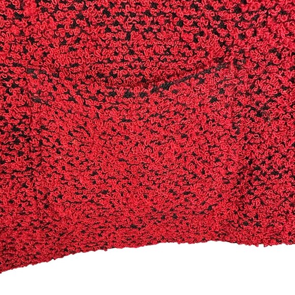 Vtg Pine Cove Boho Vest Adults M Red Black Acrylic Wool Textured Zip-Up Pockets - Picture 4 of 8